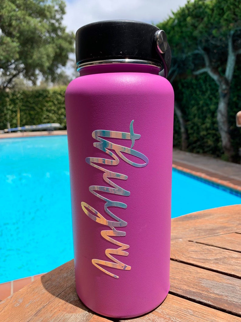 Personalized Pink Water Bottle with Name