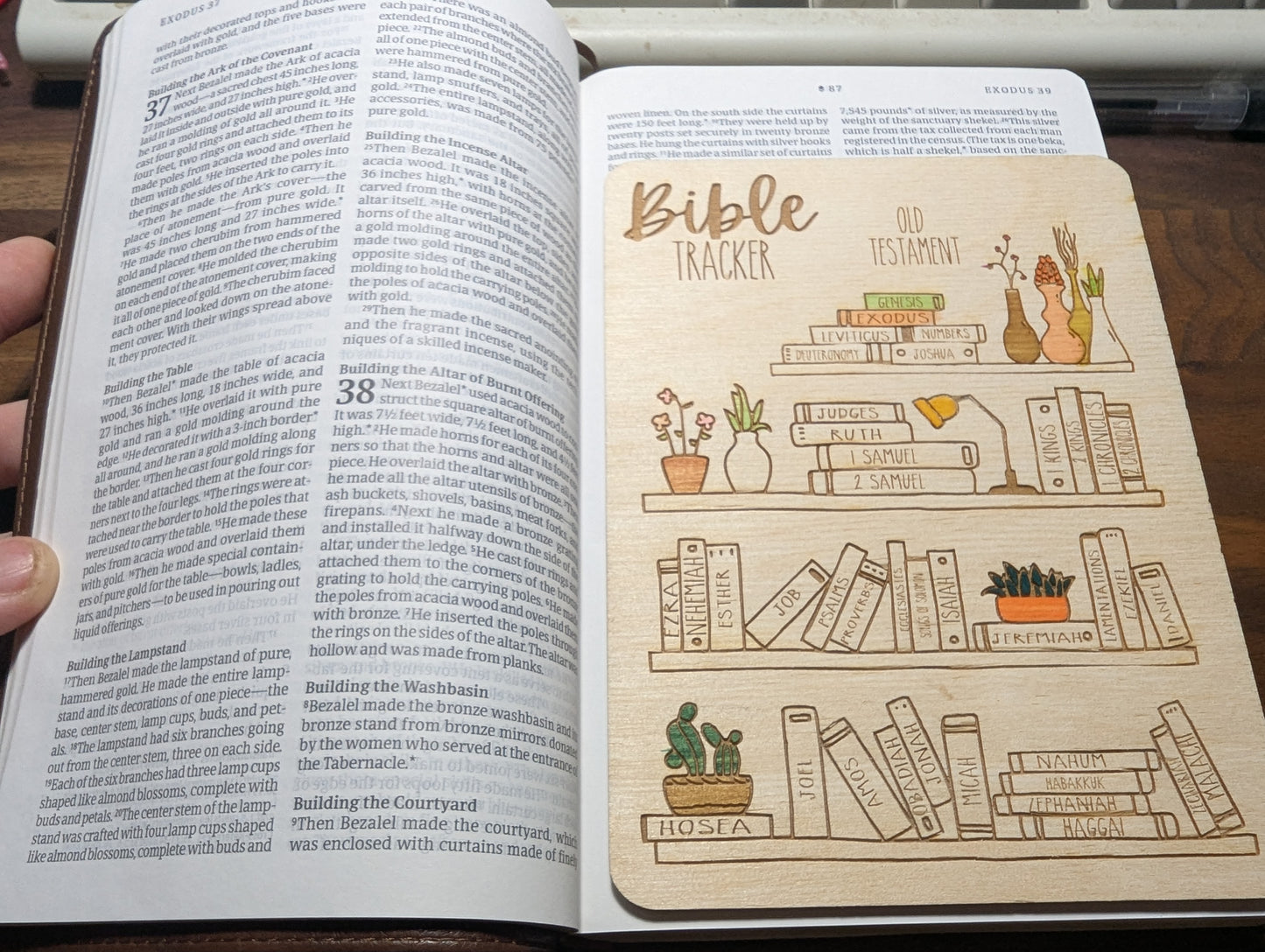 The Books of the Bible Bookshelf Tracker | Bible Reading Tracker Reading Log | Wood Bible Tracker | Complete with Old and New Testaments