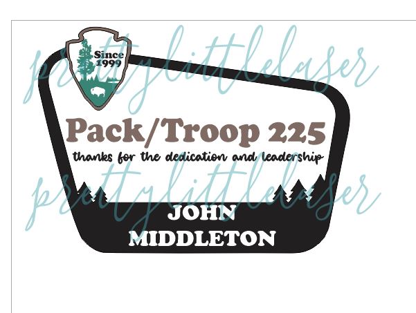 Personalized National Park Leadership Troop Service Sign | Troop Leader Wall Decor | Pack Leader Appreciation Explorer Sign