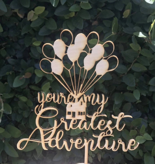 You're My Greatest Adventure Up Balloons House Wedding Cake Topper - Keepsake Wedding Cake Balloon Topper