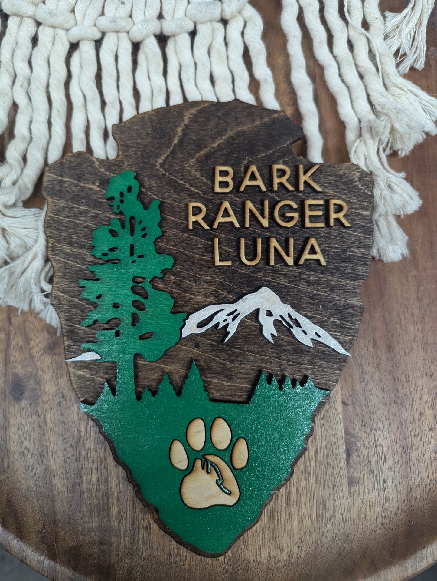 Personalized Bark Ranger | Pet National Park Service Sign | Arrowhead National Parks Wall Decor | National Park Symbol | Explorer Sign |