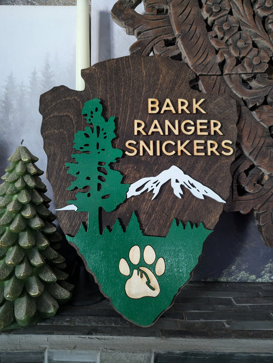 Personalized Bark Ranger | Pet National Park Service Sign | Arrowhead National Parks Wall Decor | National Park Symbol | Explorer Sign |