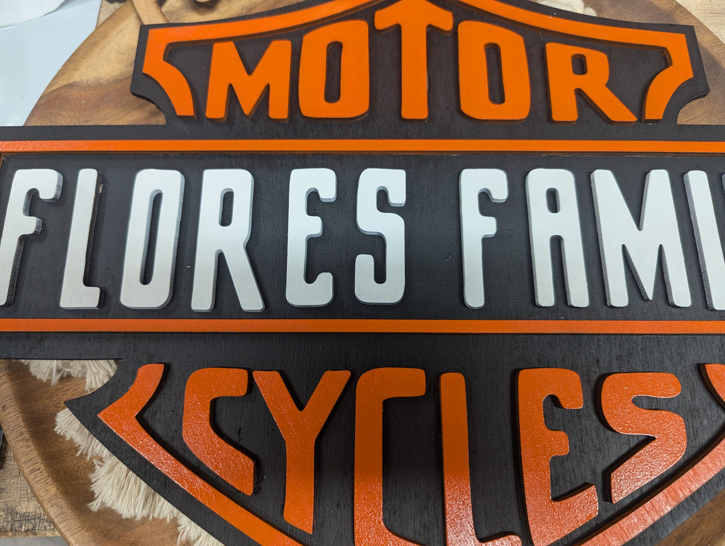 Personalized Family + Baby Wooden Motor Cycles Wood Sign | Man Cave Wall Deco | Biker Gift | Desk Art | Garage Sign | Custom Motorcycle Sign