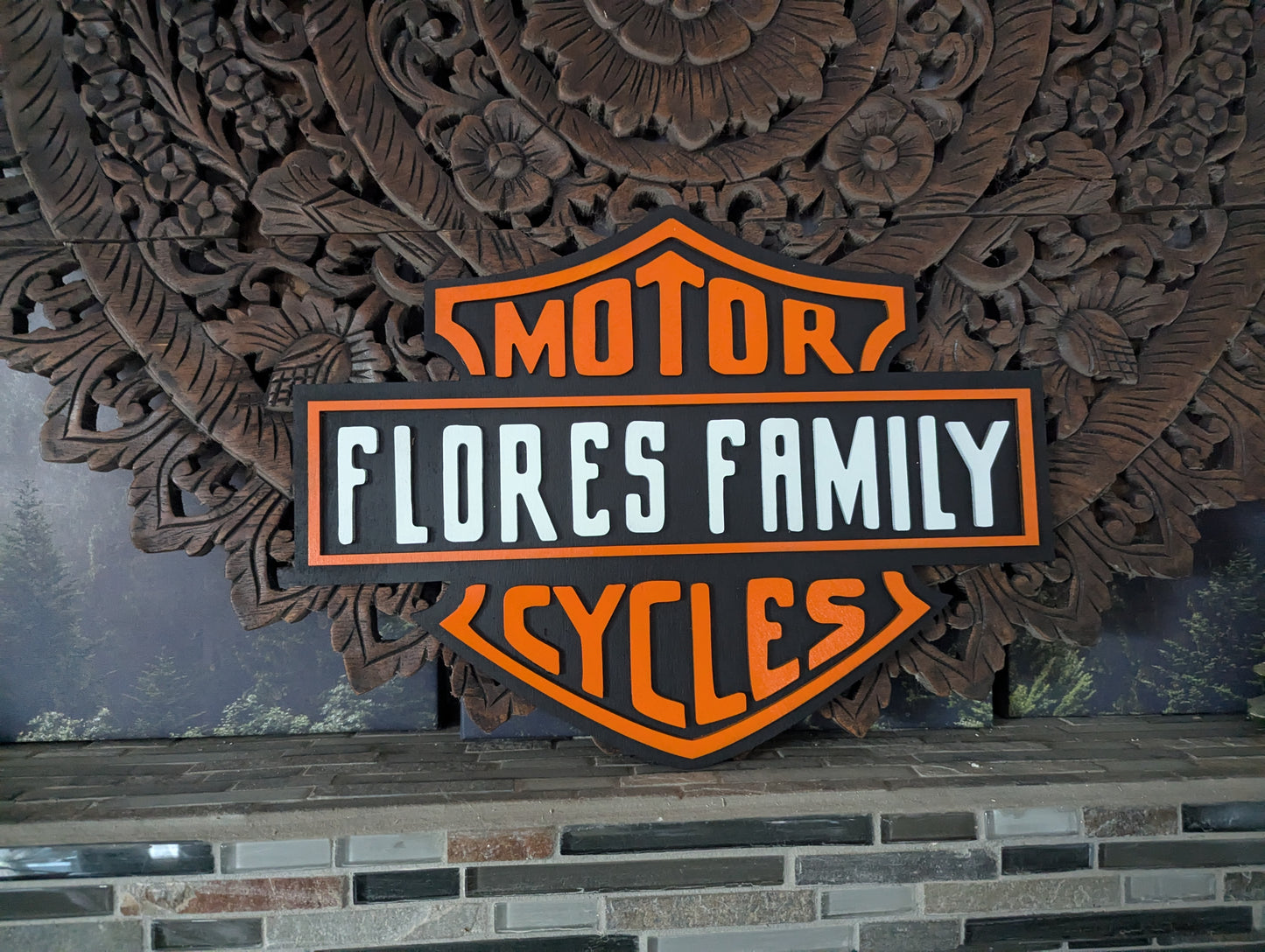 Personalized Family + Baby Wooden Motor Cycles Wood Sign | Man Cave Wall Deco | Biker Gift | Desk Art | Garage Sign | Custom Motorcycle Sign