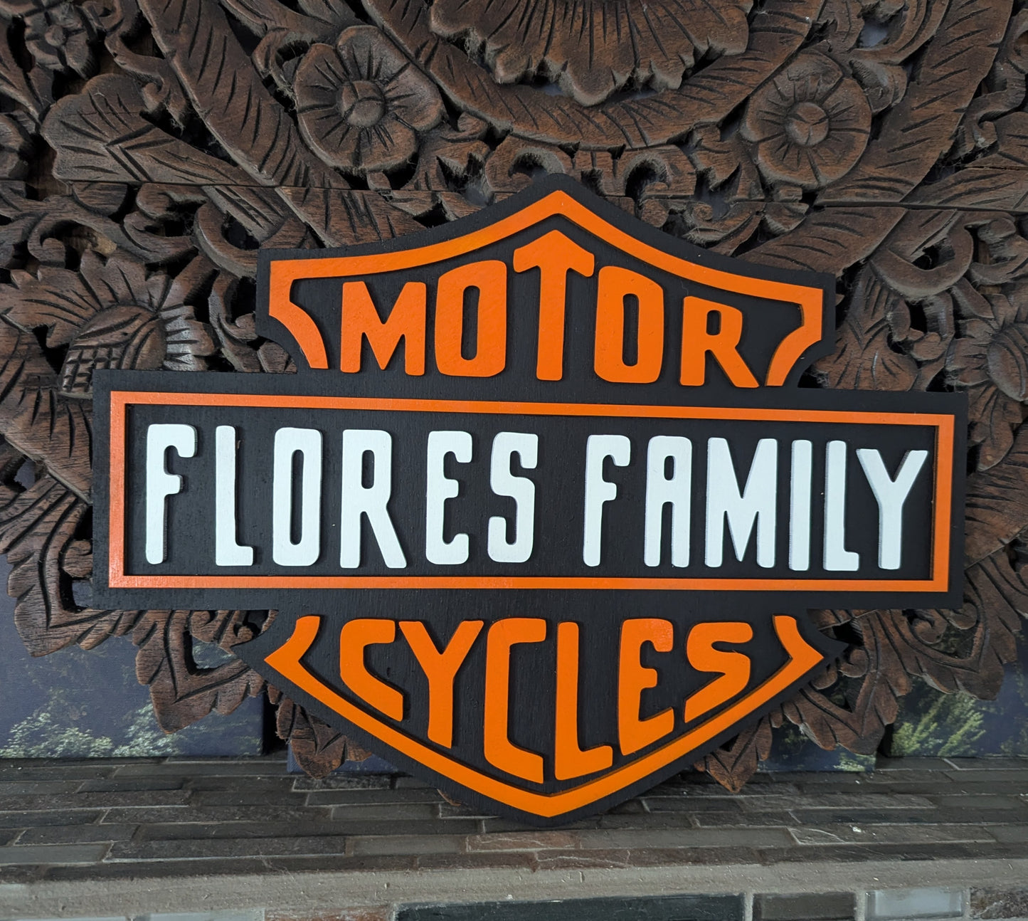 Personalized Family + Baby Wooden Motor Cycles Wood Sign | Man Cave Wall Deco | Biker Gift | Desk Art | Garage Sign | Custom Motorcycle Sign