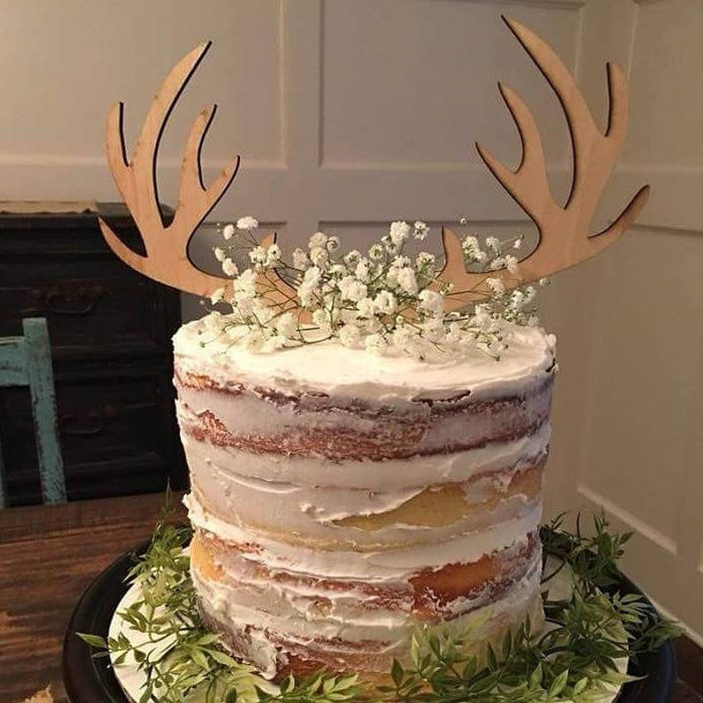 Woodland deer theme cake