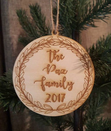 Personalized Family + Year Christmas Ornament Keepsake