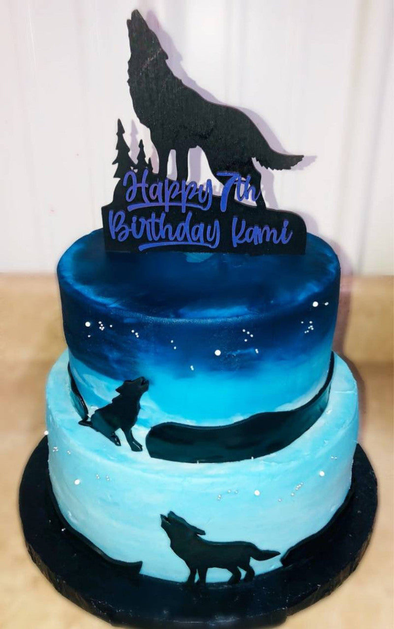 Watercolor Wolf Cake By Dozycakes - CakeCentral.com